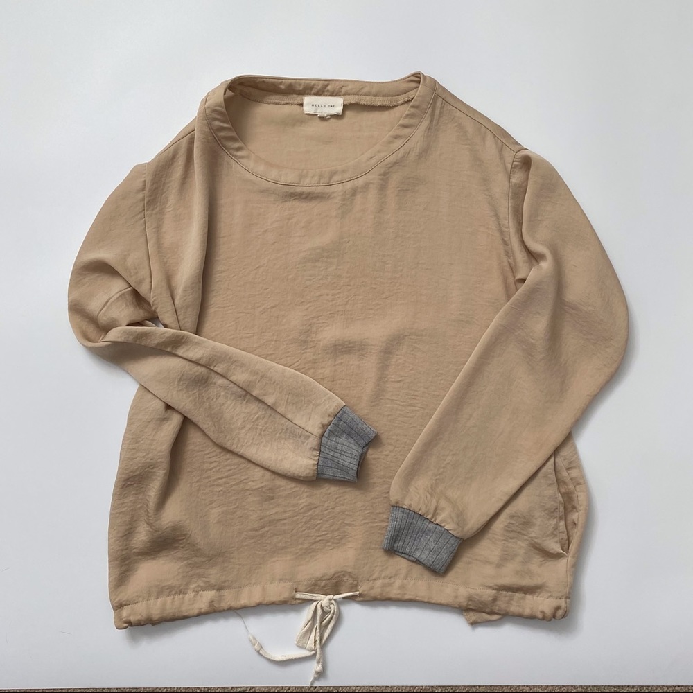 Fashionable Pullover Sweater Beige - Mello Day